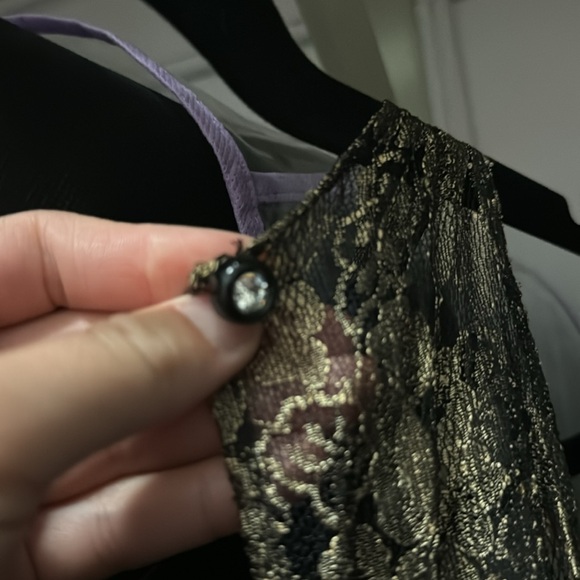 Vintage Jessica Howard Gold and Black Floor Length Gown - Picture 5 of 6